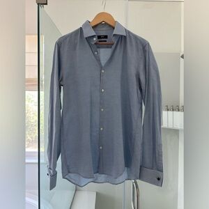 Hugo Boss Men's Slate Blue Long-Sleeve Dress Shirt